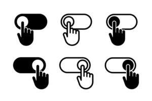 On and Off toggle switch icons. Switch toggle buttons ON OFF. Open and close ui icons. Active and Inactive icon. vector