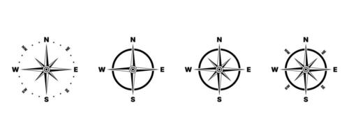 Compass icons set. Set of compass symbols on white isolate. vector