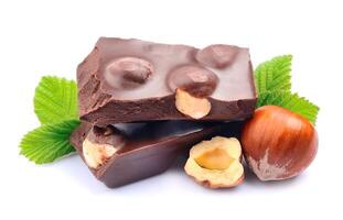 Chocolate with hazelnuts photo