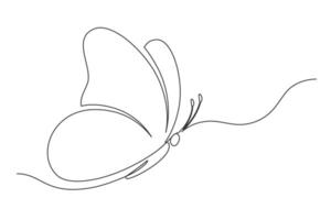 Continuous one line butterfly vector