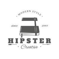 Hipster notebook label isolated on white background vector