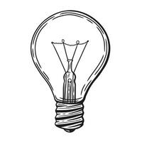 Sketch light bulb isolated on white background vector
