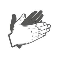 Hands clapping silhouette vector