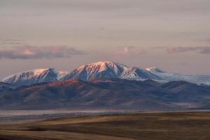 Altai Republic, mountains on the background of the steppe photo