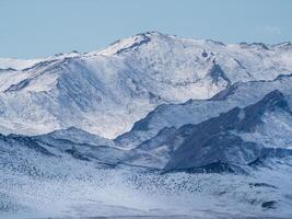 mountains with snow, soft tones photo