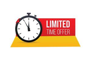 Modern limited time offer festive background with clock design vector