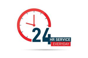 24 hours everyday service with help and support vector