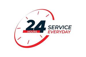 24 hour everyday service with help and support vector