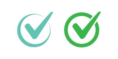 Checkmark icon. Accept okay symbol for approval design. vector