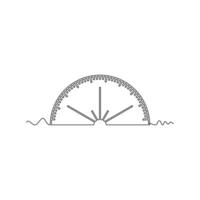 one line art bow ruler illustration. line art, one continuous line, simple, hand drawn and sketch style. for icons, symbols, signs or logos vector