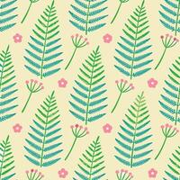 Seamless Fern Leaf Pattern Floral, Botanical, Nature, Spring, Summer vector