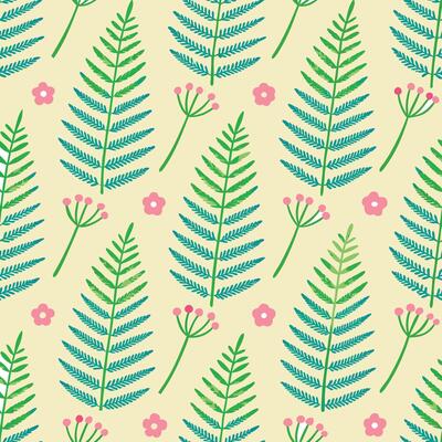 Seamless Fern Leaf Pattern Floral, Botanical, Nature, Spring, Summer