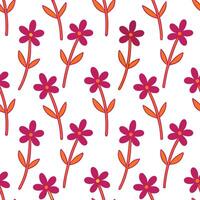 Simple Pink Flowers Seamless Pattern Design Background Texture vector