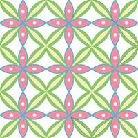 Seamless Green Pink Flower Pattern Tile Design Texture Background vector