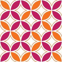Abstract Geometric Pattern Orange and Pink Floral Design vector