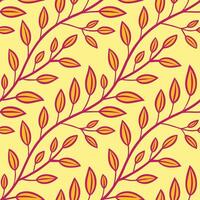 Elegant Yellow Floral Branches Seamless Pattern Design vector