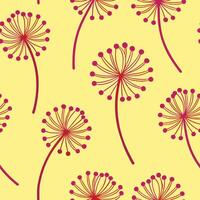 Abstract Dandelion Flower Seamless Pattern Design Background vector