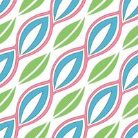 Abstract Seamless Pattern Pink, Green, Blue Leaf Design vector