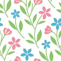 Pastel Flower Pattern Seamless Spring Bloom Design vector
