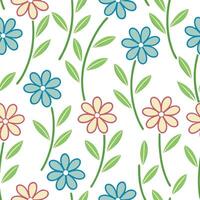 Pastel Flower Seamless Pattern Spring Floral Design Background vector