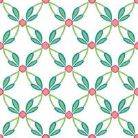 Seamless Green Teal Pink Floral Pattern Design Background Texture vector