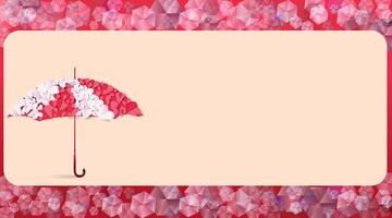 Valentine's Day banner template and umbrella decoration with glitters vector