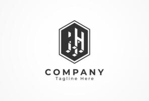 Initial Letter H or HH Hexagonal Logo, letter H H in Hexagonal shape Emblem Logo, Flat style Logo Design Template element, illustration vector