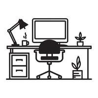 Elegant Desk Layout vector