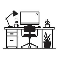 Minimalist Desk Setup vector