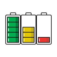 Battery level icon on white background. vector