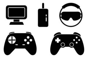 Silhouette Icon Set of Gaming items vector
