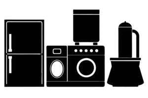 Silhouette Icon Set of home appliances vector