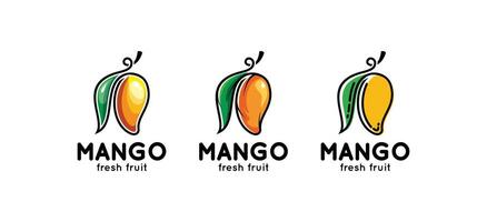 Mango fruit logo design with creative concept in different color styles vector