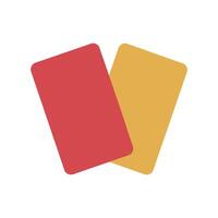 A flat illustration of Soccer cards, red and yellow card isolated for web design and app icons vector
