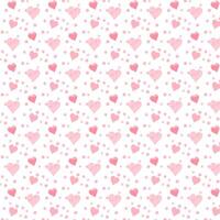 Pink Valentine Hearts And Dots Pattern Background vector