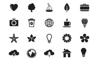 Nature-Inspired Silhouette Icon Set vector