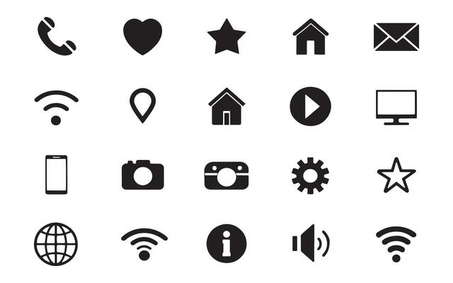 Modern Icon Collection Featuring Communication and Toolsk