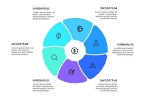Concept for infographic with 6 steps, options, parts or processes. vector