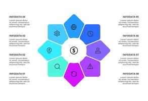Creative infographic with 8 steps, options, parts or processes. vector