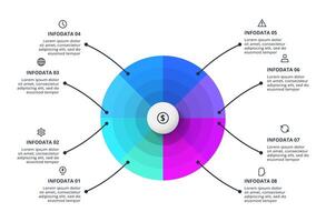 infographic with 8 steps, options, parts or processes. Business data visualization. vector