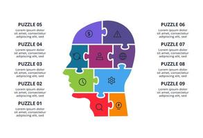 Puzzle infographic with 4 elements, presentations, illustration vector