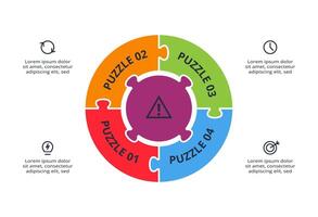 Puzzle infographic with 4 steps vector