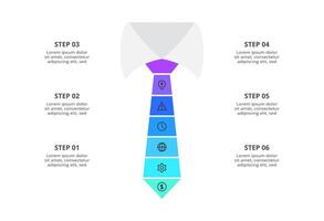Creative infographic with 6 steps, options, parts or processes. Business vector