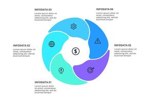 Concept for infographic with 5 options, parts or processes. vector