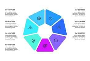 Concept for infographic with 7 steps, options, parts or processes. vector