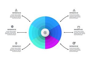 Creative concept for infographic with 6 steps, options, parts or processes. visualization. vector