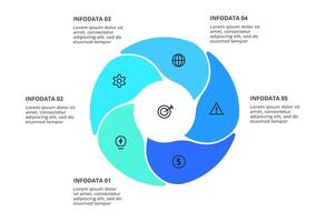 Concept for infographic with 5 steps, parts or processes. vector