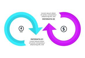 Creative concept for infographic with 2 steps, options, parts or processes. vector