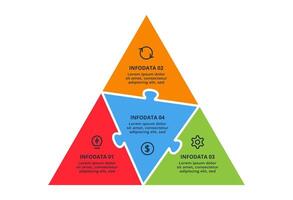 Puzzle infographic with 4 elements, presentations vector