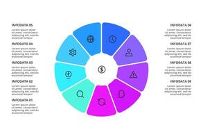 Concept for infographic with 9 steps, options, parts or processes. vector